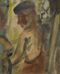 Figure in Profile by Danila Vassilieff, W/Clr & Gouache, sold Mar 2020