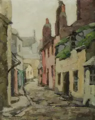 Rose Lowcay, Street in Dieppe,' c, 1910, Oil on Canvas on Board