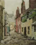 Rose Lowcay, Street in Dieppe,' c, 1910, Oil on Canvas on Board