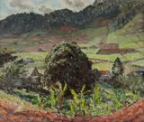 John Rowell, Farming Landscape, Oil on Canvas
