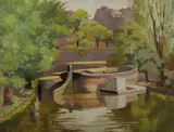 Nancy Kilgour, River Boats,' c, 1933, Oil on Ply