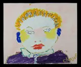 Portrait - Figure in a Purple Shirt by Malcolm de Chazal, Gouache, offered Mar 2020