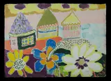Malcolm de Chazal, Tropical Flowers & Buildings, Gouache