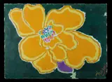 Tropical Flower, Orange & Green by Malcolm de Chazal, Gouache, sold Mar 2020