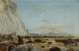 Isaac Walter Jenner, Coast of Sussex near Rottingham (Chalk Cliffs), 1892, Oil on Board