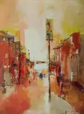 Susan Sheridan, City Street, 1973, Oil on Board