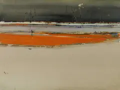Geoffrey Dyer, Estuary, Mixed Media on Paper on Board