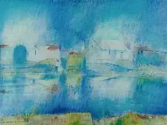 Louis James, Rain on the River, 1990, Pastel