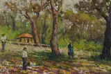 Antonio Dattilo Rubbo, Balmoral Surroundings, 1950, Oil on Board