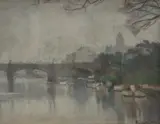 Aileen Dent, Boats on the Yarra, Oil on Canvas on Board
