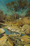 Patrick Carroll, The Gold Seeker's Campsite, 1981, Oil on Canvas on Board