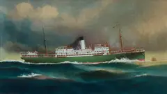 Arthur Victor Gregory, The SS Canberra Off Gabo, 1914, W/Clr & Gouache