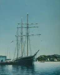 Joseph Frost, The New Endeavour at Glebe, Oil on Canvas on Board