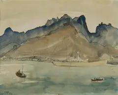 Aden by Lloyd Rees, 1953, W/Clr & Carbon Pencil, sold Mar 2020