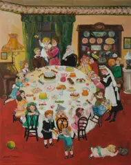 Barbara Cameron, Roland's Party, 1971, Oil on Canvas Board