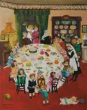 Barbara Cameron, Roland's Party, 1971, Oil on Canvas Board