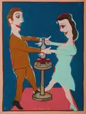 Andrew Sibley, Red Wine Helps Dancing, 2004, Oil on Canvas