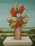 Frances Jones, Australian Wildflowers, Oil on Board