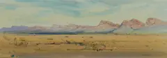 John Leo Borrack, Towards Alice Springs, W/Clr & Gouache