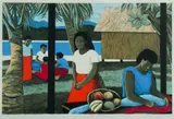 Ray Crooke, Fijian Village, 1991, screenprint, ed. P/P