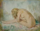 Garrett Kingsley, Nude Model, Oil on Canvas on Board