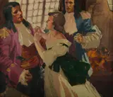 William Pidgeon, Illustration from 'Scarlett and Green, Oil on Canvas Board