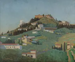 Douglas Robert Dundas, Florentine Hillside, 1928, Oil on Canvas