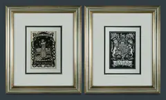 (2) by Adrian Feint, Ex Libris plates for Ethel Curlewis (pencil signature) & Henry, Duke, sold Mar 2020