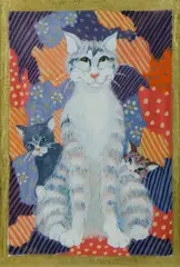 Patricia Moy, A Neighbour Visits, Mixed Media on Paper