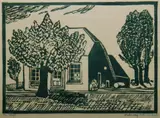 Lisette Kohlhagen, The Shop, Hahndorf, Linocut