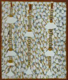 Gali Yalkarriwuy, Morning Star Poles. Unsigned, Acrylic on Canvas