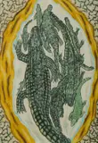 William E Yaxley, Crocodiles, 1988, Oil Pastel on Paper