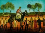 Pro Hart, Underdale,' Racehorse owned by Tom Mathieson, Oil on Canvas on Board