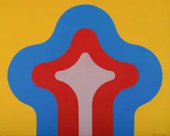 Mosque by John Coburn, 1969, Acrylic on Paper on Board, sold Nov 2019