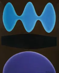 John Coburn, Blue Vibrations, Oil on Canvas