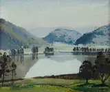 Herbert R Gallop, The Hawkesbury River at Wiseman's Ferry, 1948, Oil on Canvas Board