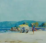 Harry J Weston, Bather, Sydney, 1931, W/Clr & Gouache