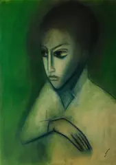 Inner Thoughts,' c by Robert Dickerson, 1970s, Pastel, sold Nov 2019