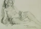 Nude with Headdress by Norman Lindsay, Pencil, sold Nov 2019