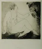 Bargains by Norman Lindsay, 1922, Etching, Soft Ground & Stipple 19/55, sold Nov 2019