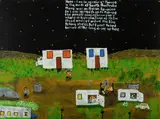 Ian Abdulla, Here I am in my cabin at Marree, 2005, Acrylic on Canvas