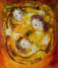 David Boyd, Rondo for Flugelhorn and Double Bass, 1998, Oil on Board
