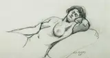 Adelaide Elizabeth Perry, Reclining Female Nude, 1928, Charcoal