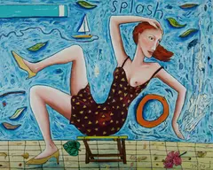 Kerrie Lester, Splash, Mixed Media on Canvas