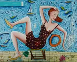 Kerrie Lester, Splash, Mixed Media on Canvas