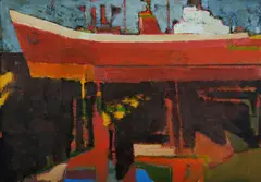 Geoff Harvey, Shipshape No.6, Oil on Board