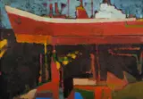 Geoff Harvey, Shipshape No.6, Oil on Board