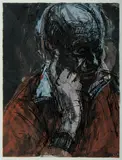 David Fairbairn, Study Head J.B. (raised hand), 2011, Acrylic & Ink on Paper
