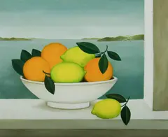 Pittwater Still Life by Frances Jones, Oil on Board, sold Nov 2019