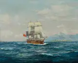 John Charles Allcot, HMS Endeavour Off Sandwich Islands (Hawaii)